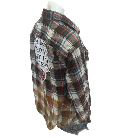 Grateful Dead Plaid Flannel Shirt XL Oversizes Unique Steal Your Face Skull Boho - Picture 3 of 6